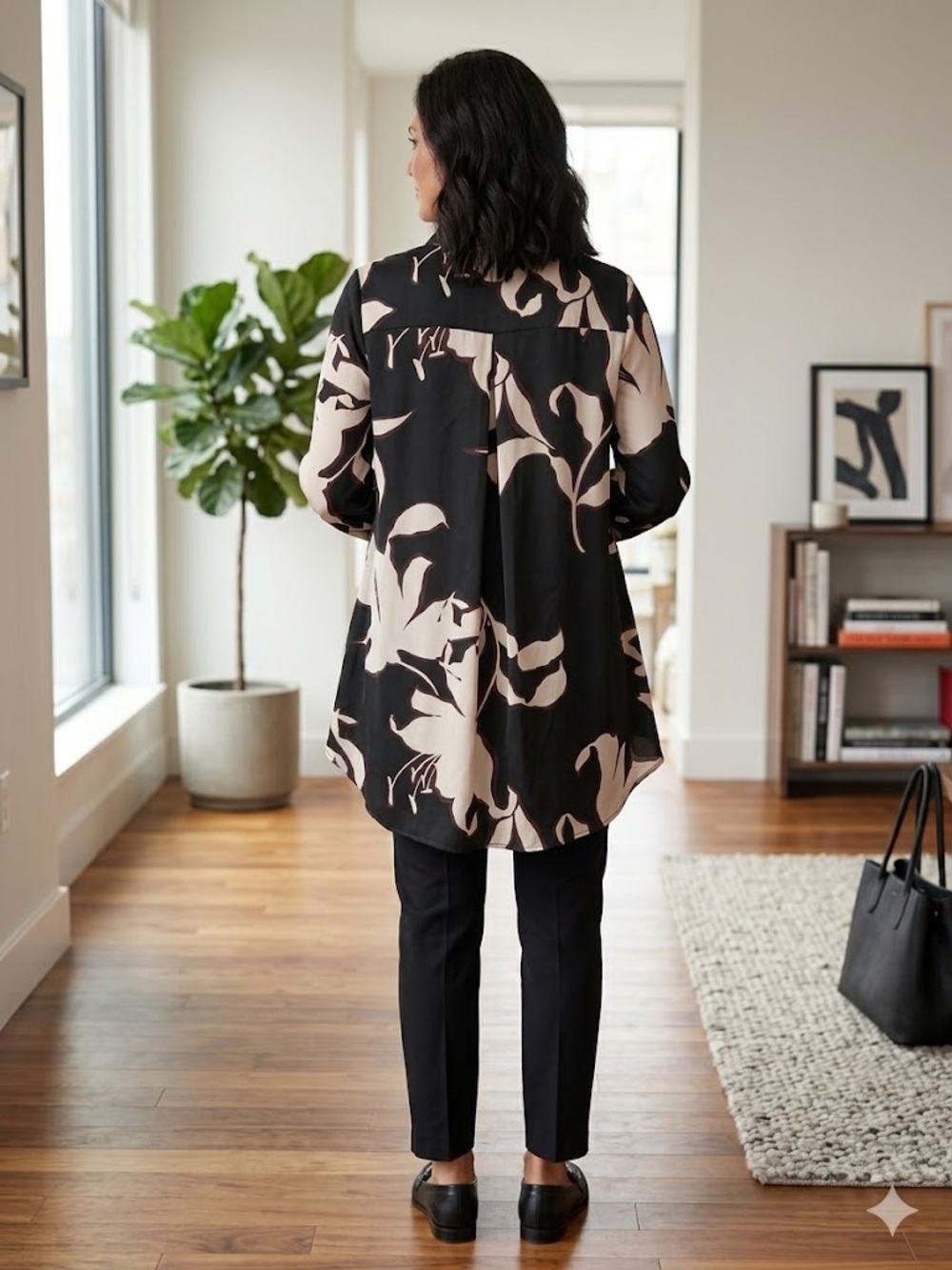 Melanie Lynne Large Floral Button-Down Tunic – Size 12 - Picture 2 of 9